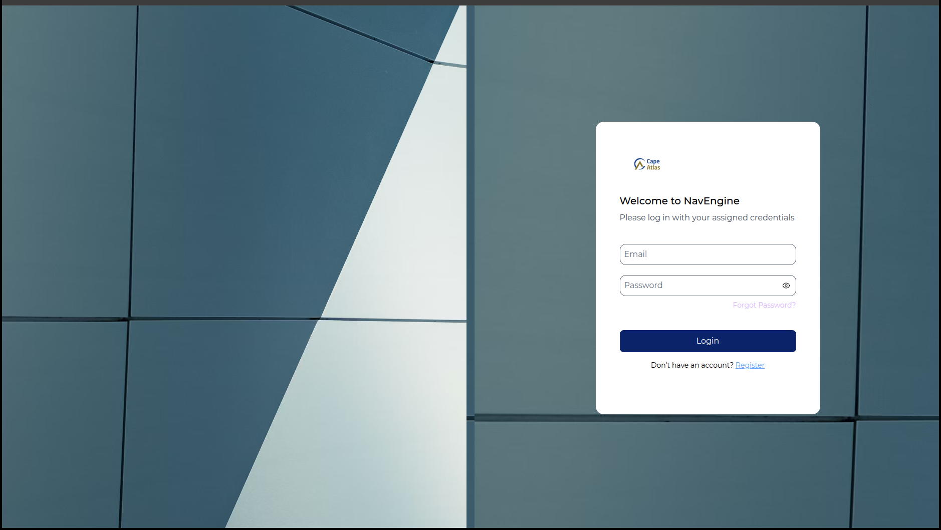 Login page