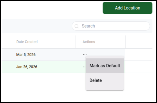 Location context menu