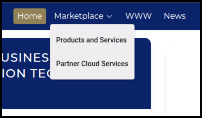 Marketplace dropdown menu