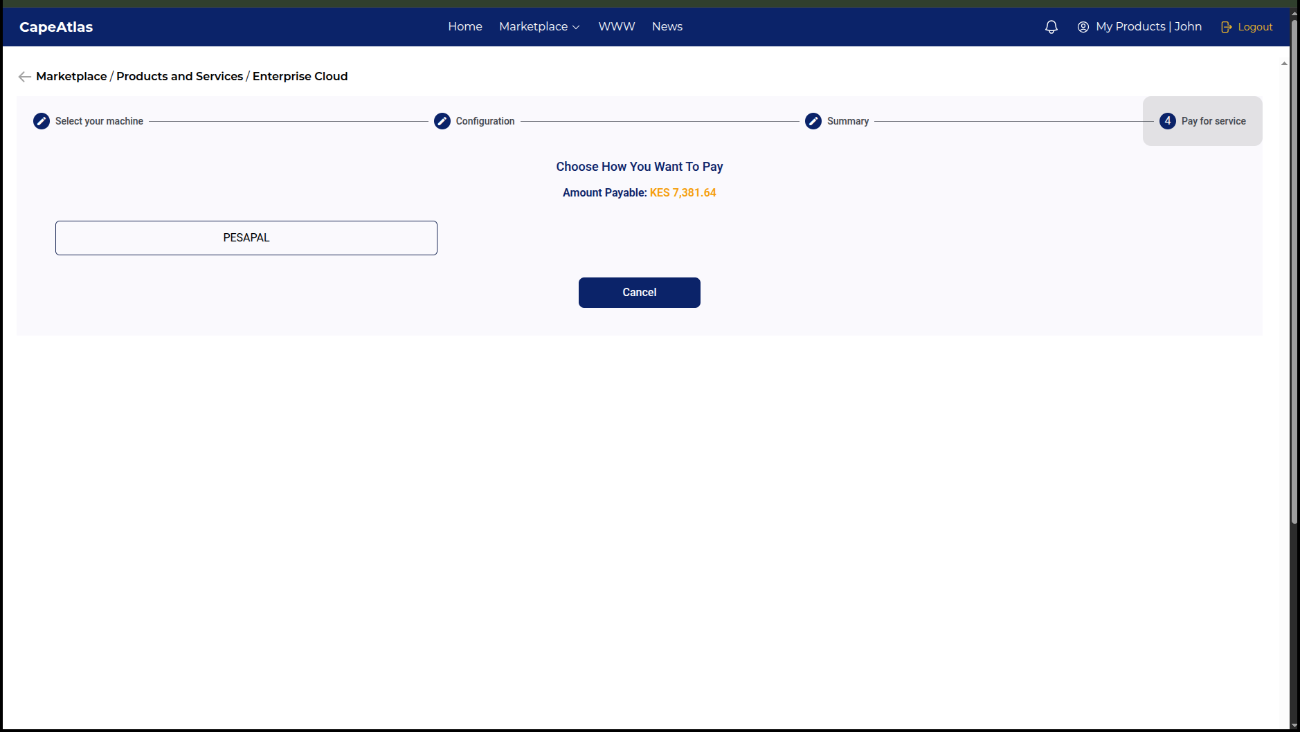 Payment method selection
